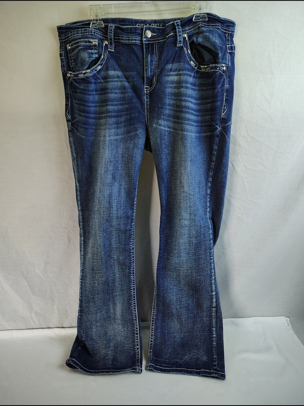 Grace in LA Dark Blue Bootcut Jeans Size 18